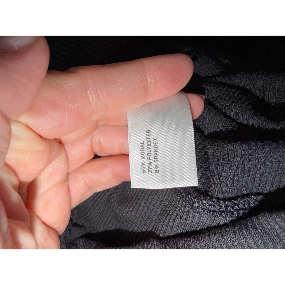 Duluth Trading Co Womens XL Black Ribbed Knit Crop Pants Wide Leg Modal Z4 - Picture 7 of 10